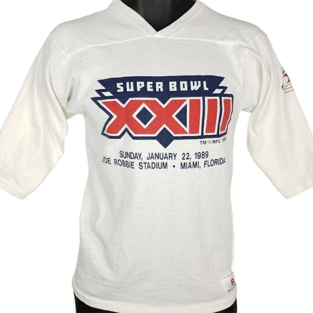 Super Bowl XXIII T Shirt Jersey Vintage 80s 1989 San Francisco 49ers Cincinnati